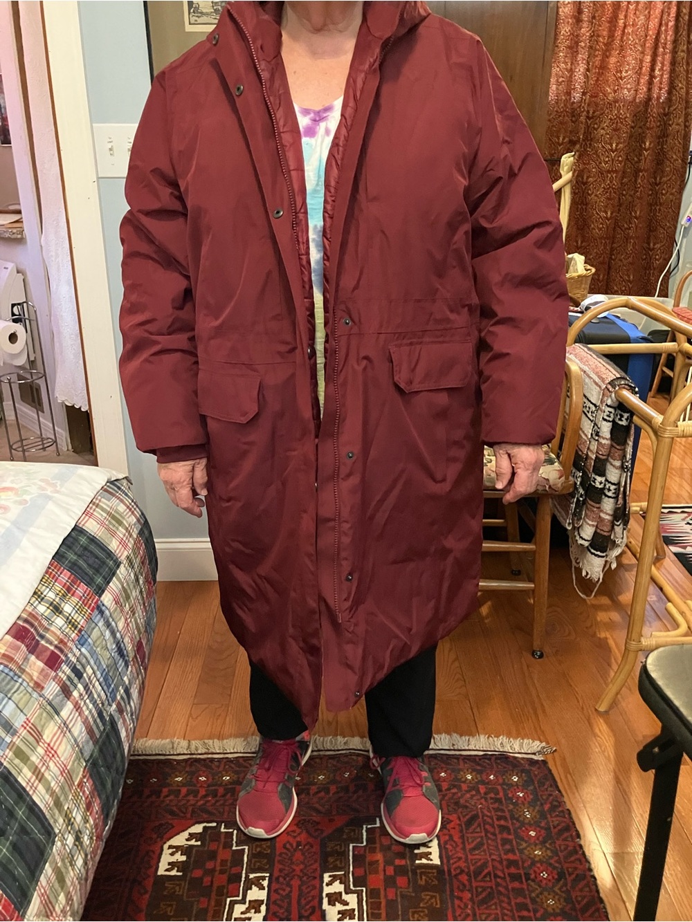 Lands' End Women’s Plus Primaloft Long Burgundy Puffer Coat 2X (20-22). NWT!